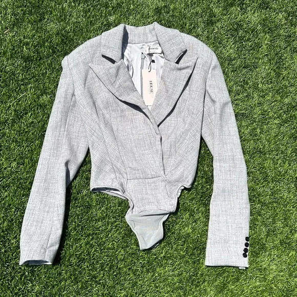 NWT House of CB Brisa grey suiting jacket bodysuit - Picture 2 of 8